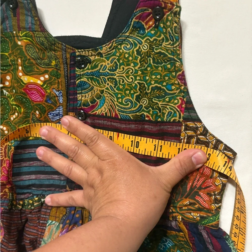 Vintage Colorful Patchwork girl Dress